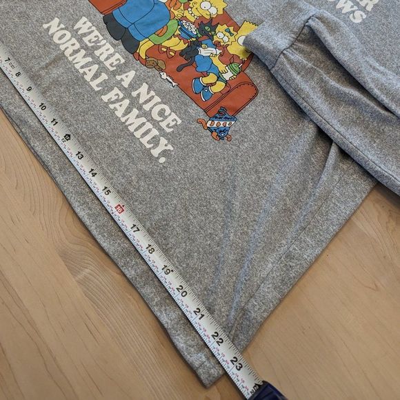 Simpsons VINTAGE long sleeve print shirt gray with funny wording Size Large - Picture 7 of 10